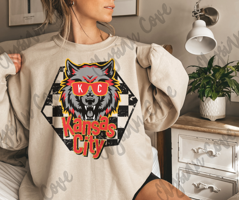 Checkered KC Wolf – Elysian Cove Boutique