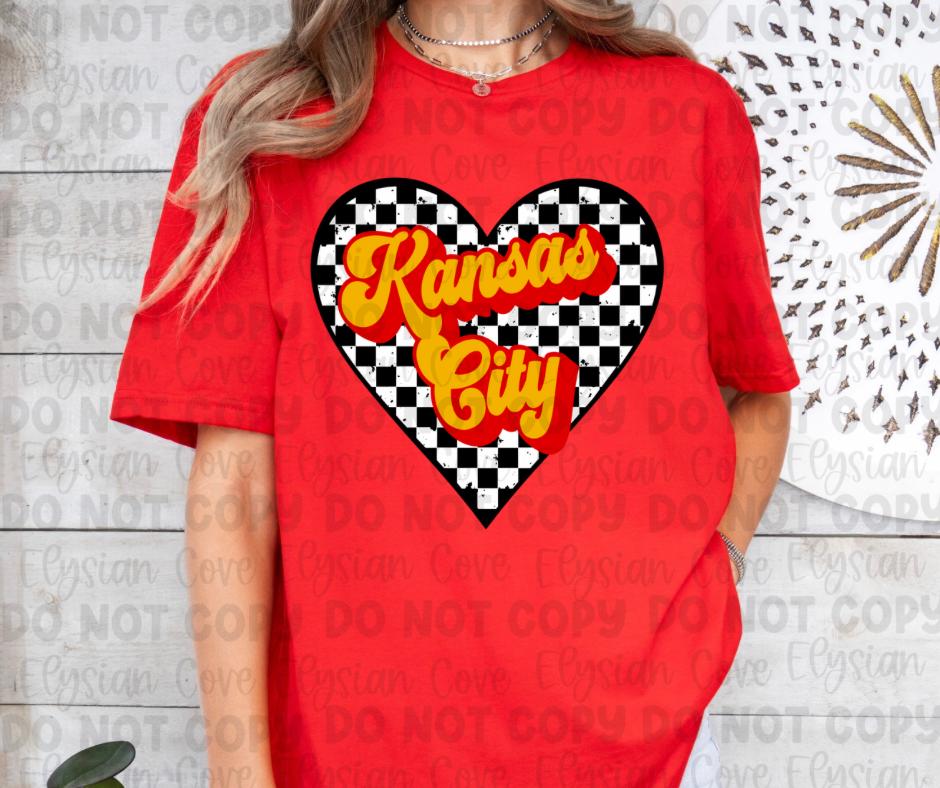 PREORDER- Checkered KC Heart