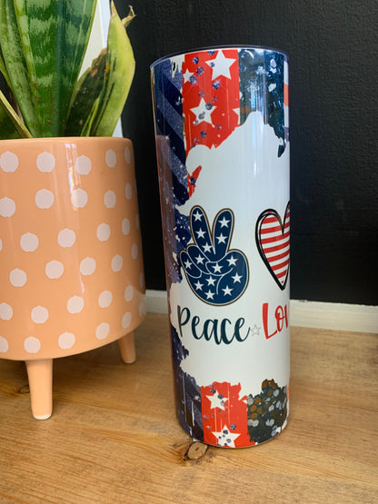 Peace Love America 20oz Tumbler